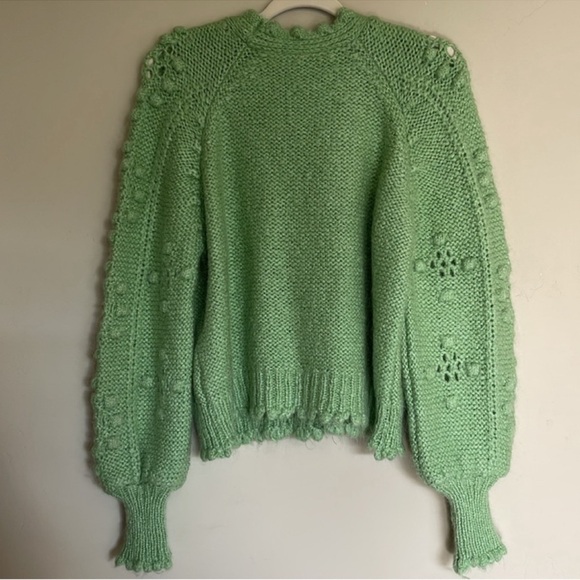 Zara Wool Alpaca Green Cardigan w jewel Buttons s S /M - Picture 7 of 7